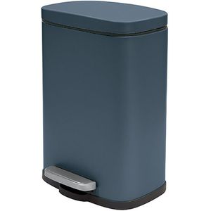 Pedaalemmer Venice - petrol blauw - 5 liter - metaal - 21 x 30 cm - soft-close - toilet/badkamer