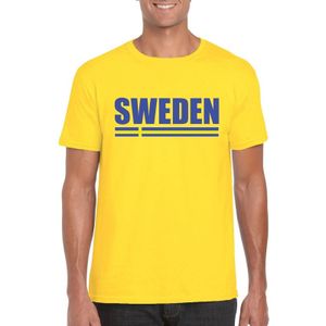 Geel Zweden supporter t-shirt voor heren