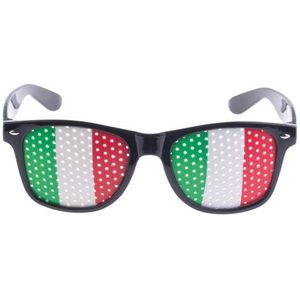 Zwarte Italie supporters vlag bril voor volwassenen