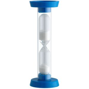 TFA Zandloper timer/wekker - 3 min - kunststof - blauw - 9 cm - spelletjes/tanden poetsen