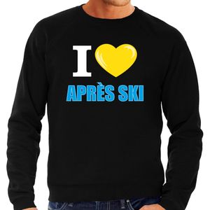 I love Apres-ski sweater / trui Wintersport zwart voor heren