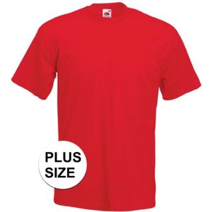 Set van 2x stuks grote maten basic rood t-shirt voor heren, maat: 3XL (46/58)