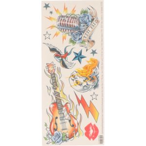 Carnaval verkleed nep tattoo set - rockster thema - volwassenen