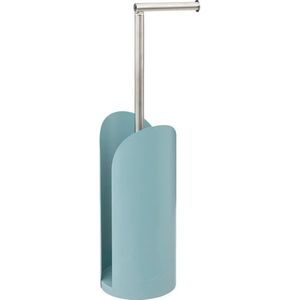 5Five - Wc/toiletrolhouder ijsblauw met rollen reservoir - kunststof/metaal - 59 cm