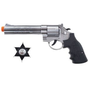 Verkleed speelgoed revolver/pistool met Sheriff ster kunststof