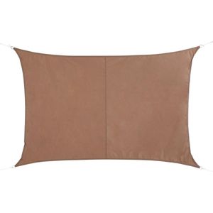 Polyester schaduwdoek/zonnescherm Curacao rechthoekig taupe 2 x 3 meter