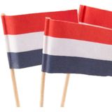 Cocktailprikkers/prikkertjes - vlag Nederland - 150x stuks - 13 cm - Holland supporters