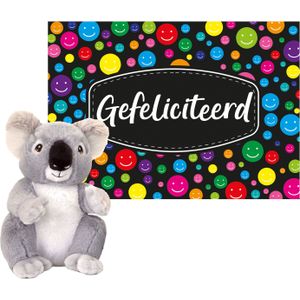 Keel toys - Cadeaukaart Gefeliciteerd met knuffeldier koala 26 cm