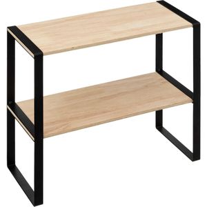 5Five Keukenrek aanrecht organiser - metaal - hout - 40 x 18 x 35 cm - opbergrek