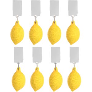 Tafelkleedgewichten citroenen - 8x - geel - kunststof - voor tafelkleden en tafelzeilen
