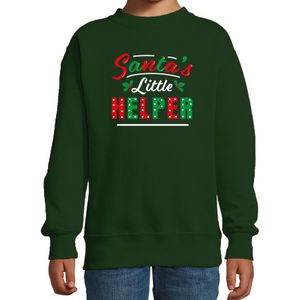 Santas little helper / Het hulpje van de Kerstman Kerstsweater / Kersttrui groen voor kinderen