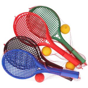 Plastic tennis set met soft bal buitenspeelgoed