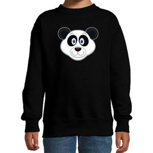 Cartoon panda trui zwart voor jongens en meisjes - Cartoon dieren sweater kinderen