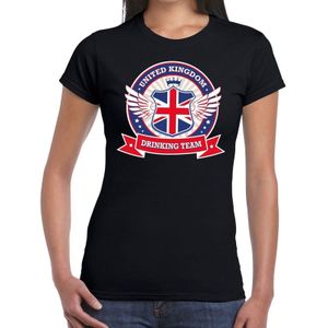 Zwart United Kingdom drinking team t-shirt dames
