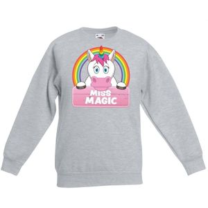 Sweater grijs voor meisjes met Miss Magic de eenhoorn
