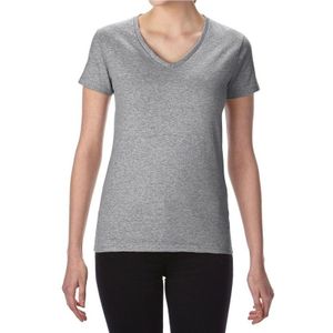 Basic V-hals t-shirt grijs voor dames