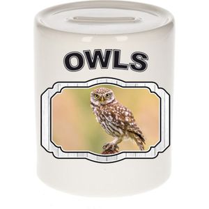 Dieren steenuil spaarpot - owls/ uilen spaarpotten kinderen 9 cm