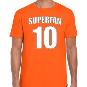 Superfan nummer 10 oranje t-shirt Holland / Nederland supporter EK/ WK voor heren
