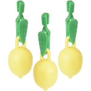 Tafelkleedgewichten citroenen - 12x - geel - kunststof - voor tafelkleden en tafelzeilen