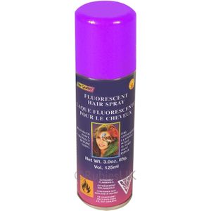 Haarverf/haarspray - neon paars - spuitbus - 125 ml - Carnaval