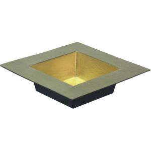 Kerststukje dienblad/plateau/tray - goud - 20 x 20 cm - kunststof - vierkant