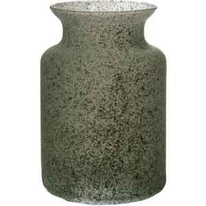 Bloemenvaas Dubai - groen graniet - glas - 14 x 20 cm
