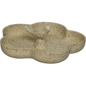Vogelbad/voederschaal bamboe hout - lichtbruin - 23 x 23 cm