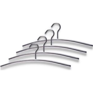 12x Zilveren RVS kapstok/garderobe jassen hangers 44 cm