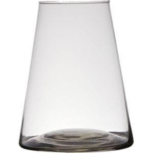 Transparante home-basics vaas/vazen van glas 24 x 17 cm - Bloemen/takken/boeketten vaas voor binnen gebruik