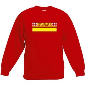 Brandweer logo sweater rood voor kinderen