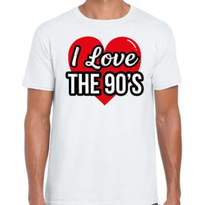 I love 90s verkleed t-shirt wit voor heren - 90s party verkleed outfit