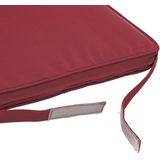 Set van 2x stuks stoelkussens voor binnen en buiten in de kleur bordeaux rood 40 x 40 x 4 cm