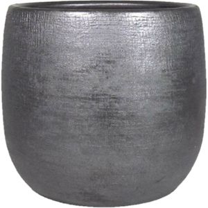 Floran Plantenpot Mira - keramiek - zwart - 24 x 22 cm - bloempot