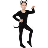 Verkleed set kat/poes - oortjes/staart - zwart - voor kinderen