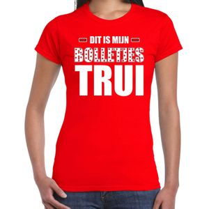 Dit is mijn bolletjes trui fun tekst t-shirt rood voor dames