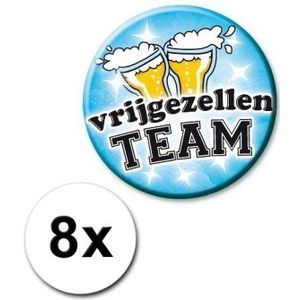 8 blauwe vrijgezellen buttons