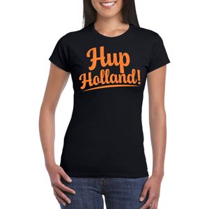 Verkleed T-shirt voor dames - hup holland - zwart - EK/WK voetbal supporter - Nederland