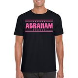 Verkleed T-shirt voor heren - abraham - zwart - glitter roze - verjaardag/themafeest - 50 jaar