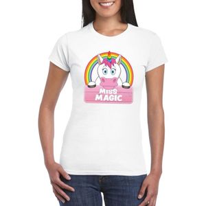 Miss Magic de eenhoorn t-shirt wit dames