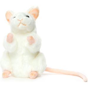 Hansa pluche muis knuffel wit 16 cm