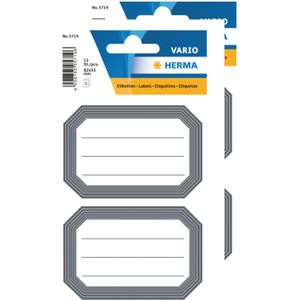 Keuken/voorraadkast stickers/etiketten - 24x - grijs/wit