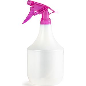 Plantenspuit met een inhoud van 1 liter - wit - roze verstuiver - 25 cm - kunststof