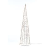 Verlichte LED figuren - kerstboom kegel/piramide - 2x st - goud - H40 en H60 cm