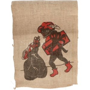 2x Jute zakken Sinterklaas met opdruk