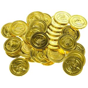 Gouden piraten speelgoed munten 100 stuks