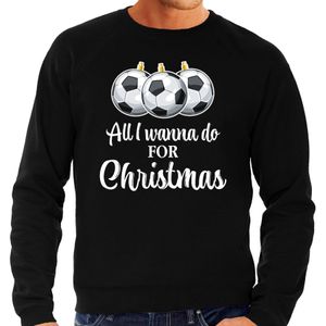 Foute Kersttrui voetbal Kerst sweater zwart voor heren