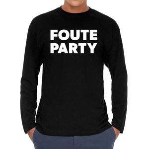 Foute party long sleeve t-shirt zwart voor heren