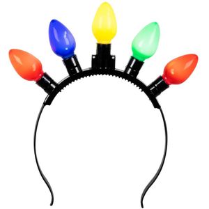 Kerst diadeem/haarband - kerstlampjes - volwassenen - gekleurd