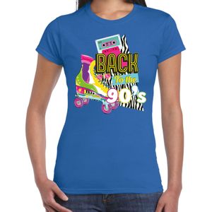 Verkleed T-shirt voor dames - back to the 90s - blauw - jaren 90 - foute party - carnaval