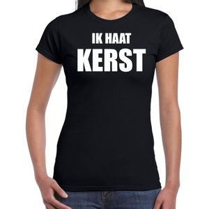 Fout kerst t-shirt Ik haat Kerst zwart voor dames